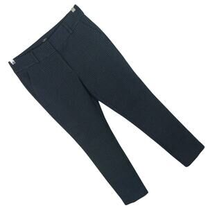 ANN TAYLOR LOFT! DEEP NAVY BLUE W/WHITE MICRO STITCH MIDRISE SKINNY PANTS! SZ 8